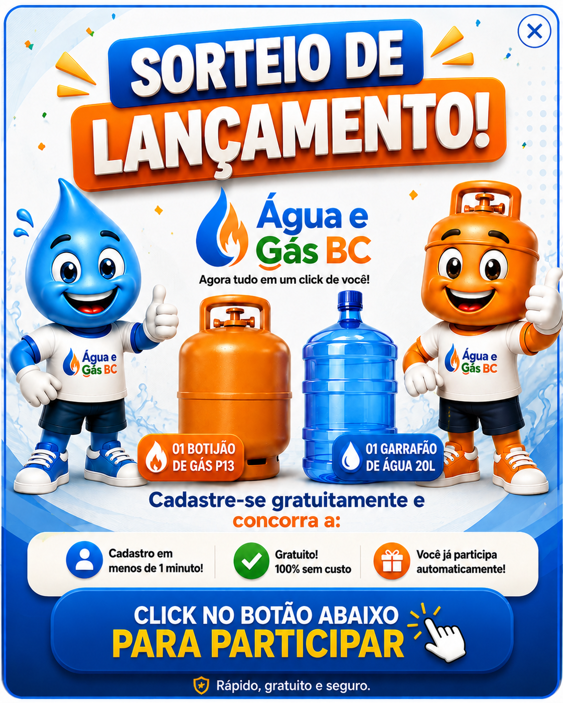 sorteio gas e agua